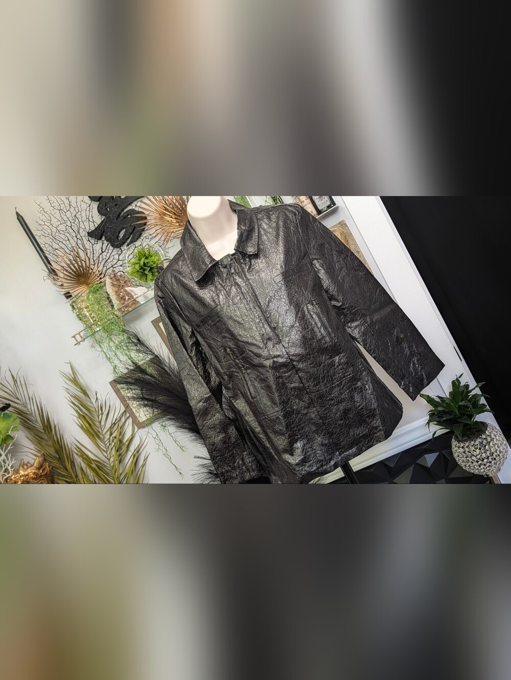 Erin London Black Cotton Blend Jacket MD